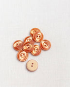 Lot de 9 boutons orange rond - 14mm, 2 trous