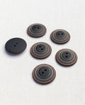 Lot de 6 boutons concentrique rond - 23mm, 2 trous
