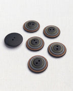 Lot de 6 boutons concentrique rond - 23mm, 2 trous