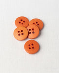 Lot de 5 boutons orange rond - 14mm, 4 trous