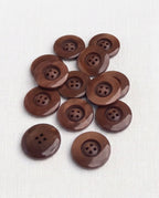 Lot de 13 boutons marron rond - 17mm, 4 trous