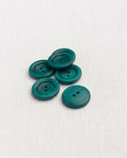 Lot de 6 boutons vert rond - 17mm, 2 trous