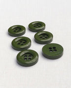 Lot de 6 boutons vert rond - 21mm, 4 trous