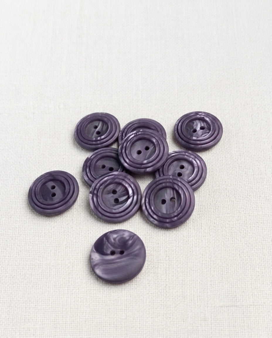 Lot de 9 boutons violet rond - 20mm, 2 trous