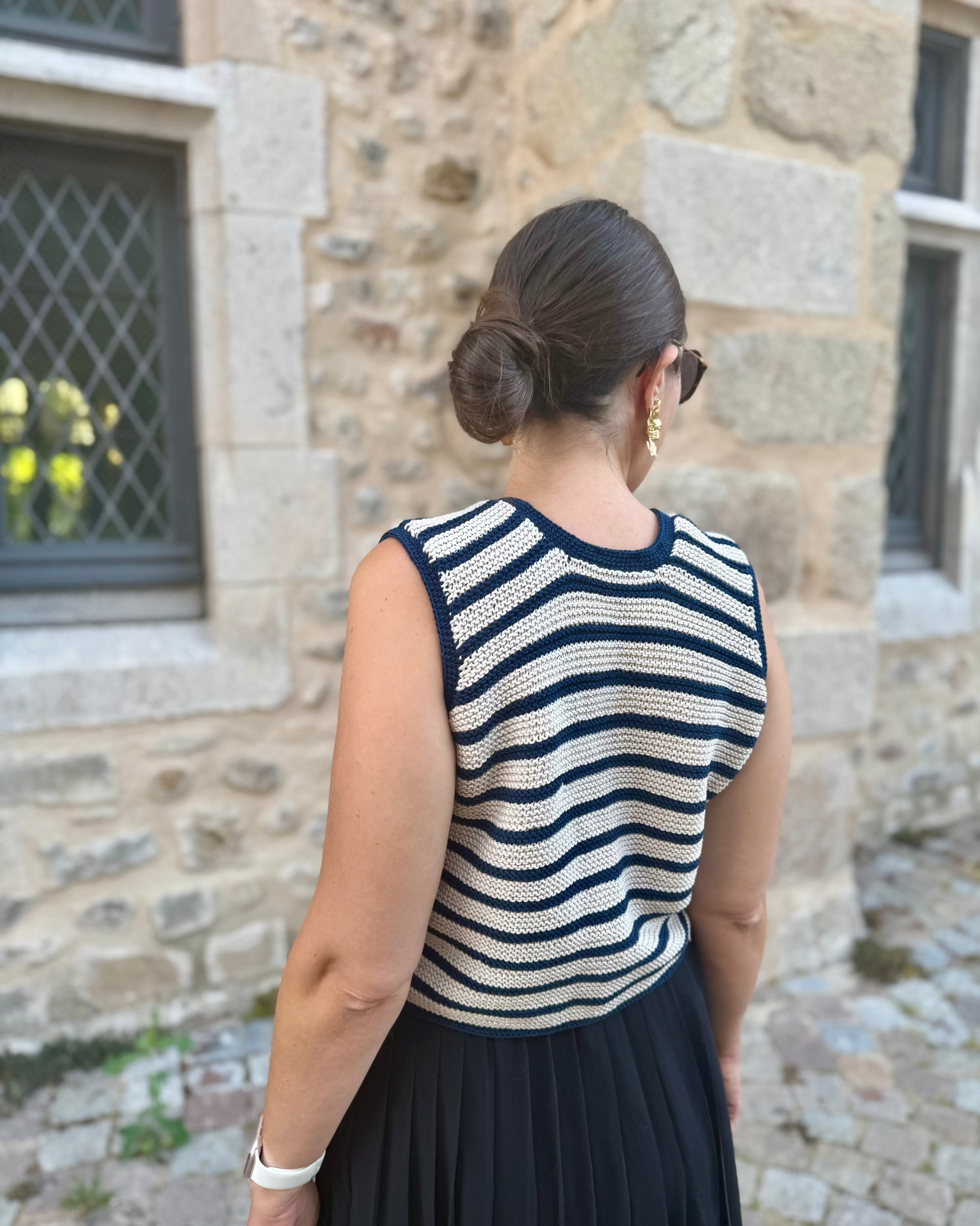 Gilet sans manche rayé Oléron