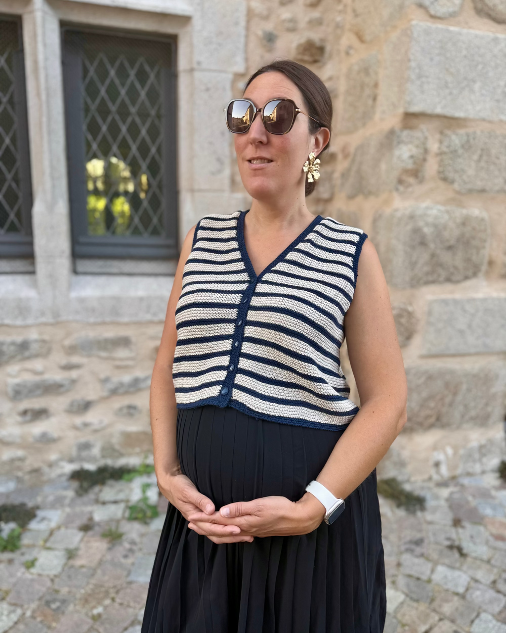 Gilet sans manche rayé Oléron