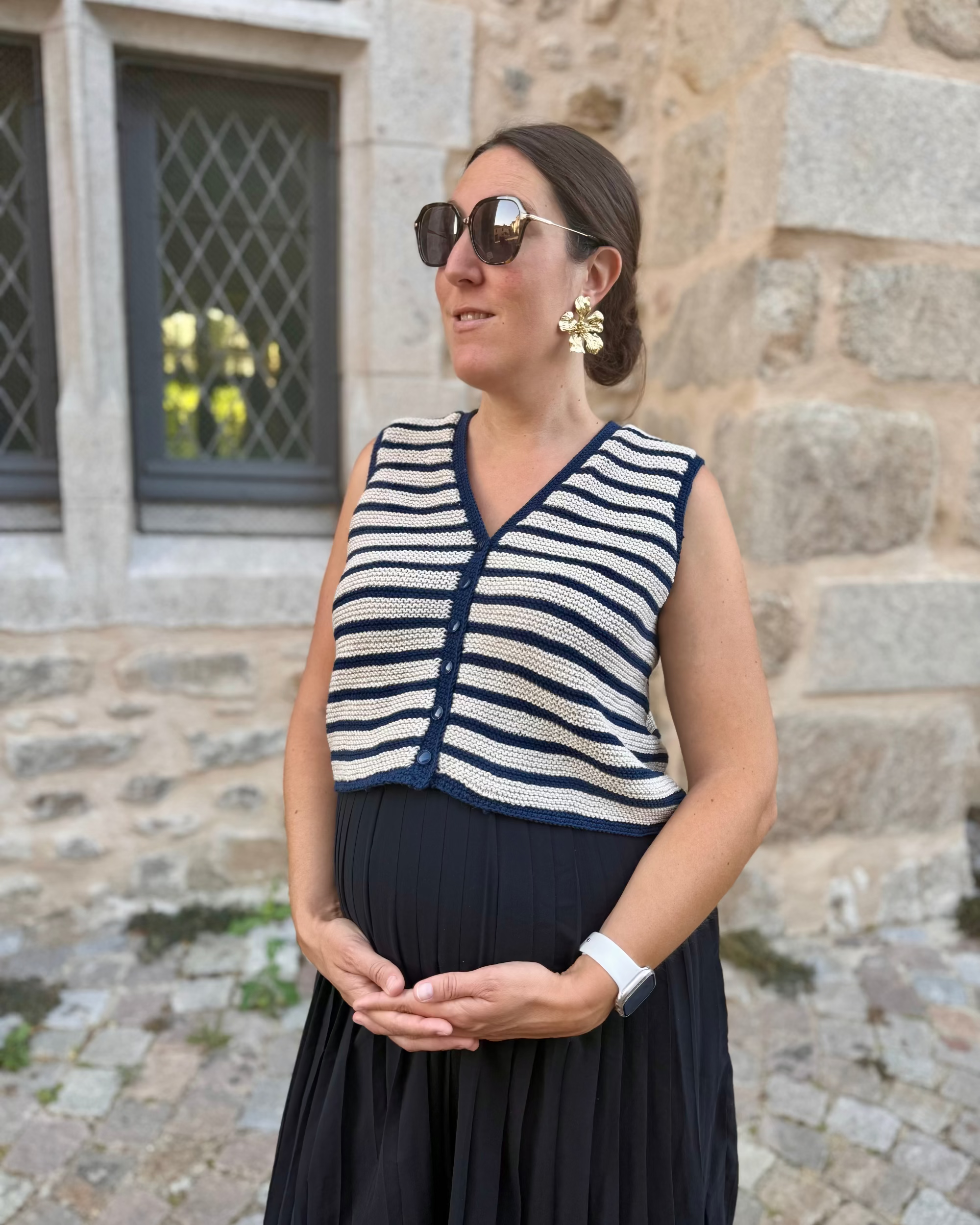 Gilet sans manche rayé Oléron