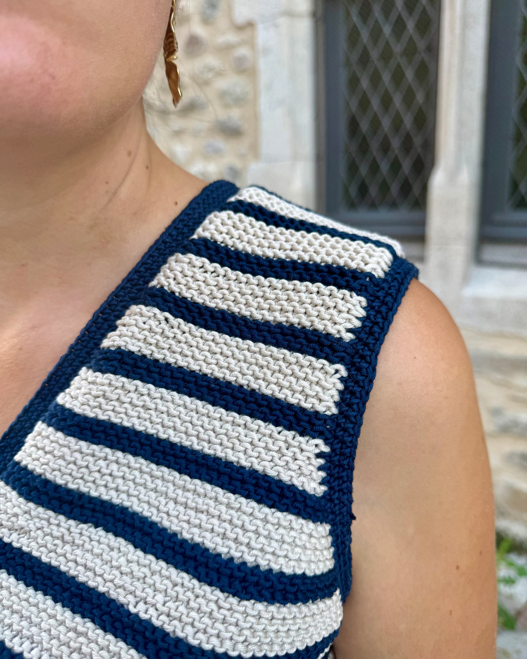 Gilet sans manche rayé Oléron