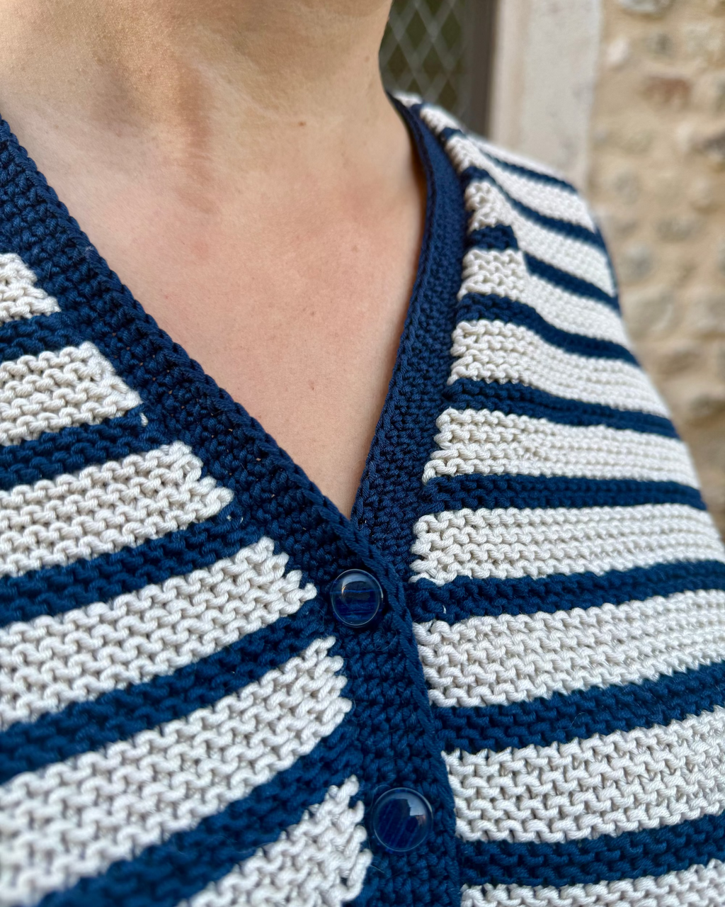 Gilet sans manche rayé Oléron