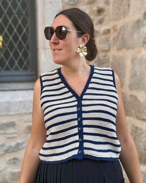 BIENTOT DISPONIBLE - Gilet sans manche rayé Oléron